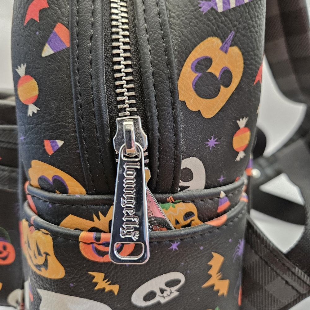 Loungefly Disney Parks Halloween Minnie Mouse Bow Ears Mini Backpack - Picture 4 of 4